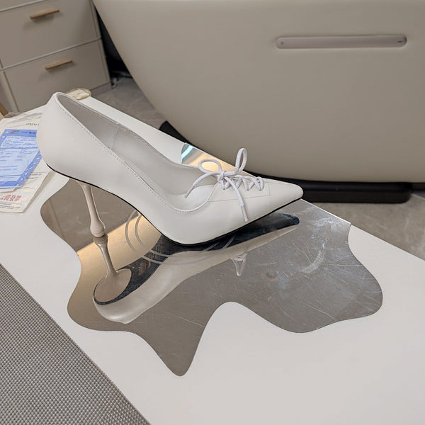 Jimmy 25 Pump High Heels White Cowhide 240004