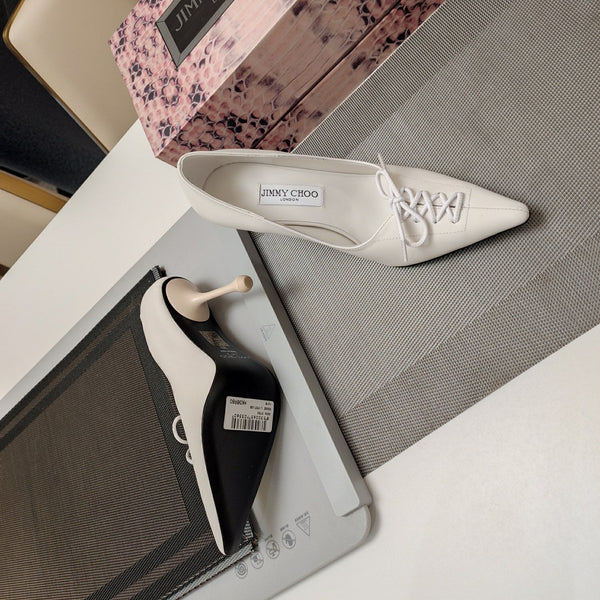 Jimmy 25 Pump High Heels White Cowhide 240004