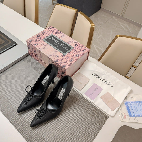 Jimmy 25 Pump High Heels Black Cowhide 240005