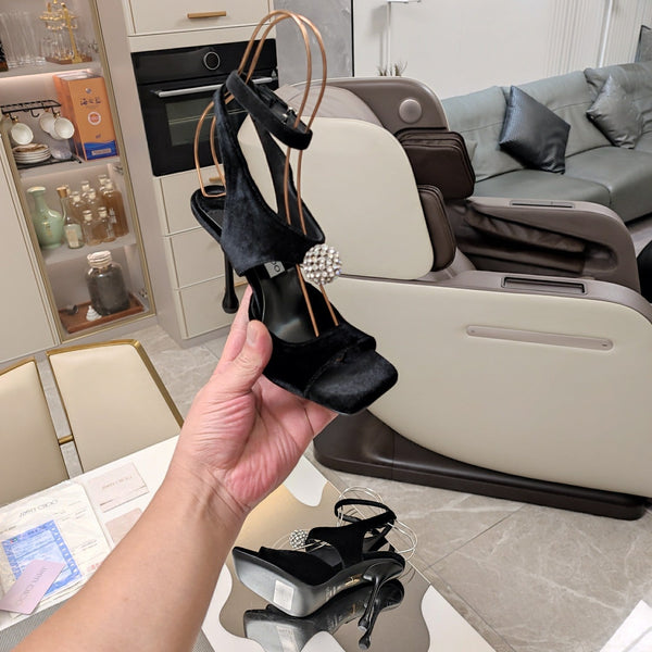 Jimmy 25 Orb 100 Sandal Black Velvet 240021