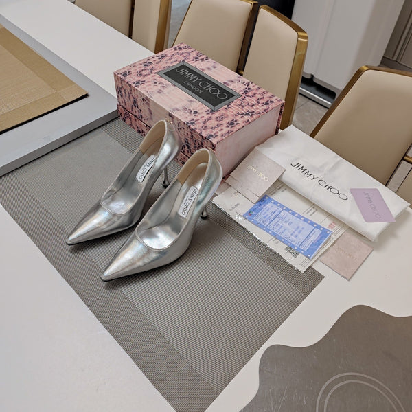 Jimmy 25 Love 100 Pump Silver Cowhide 240038