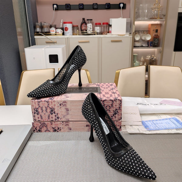 Jimmy 25 Love 100 Pump Black Mesh 240041