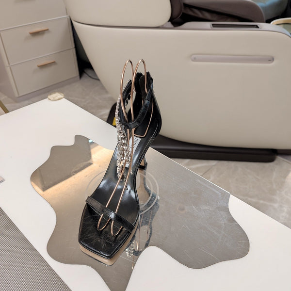 Jimmy 25 Verity Sandal 70 Black Cracked Cowhide 240031