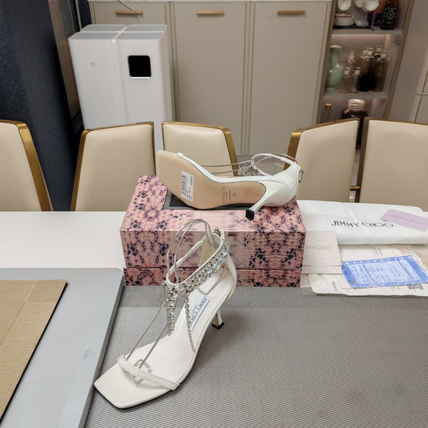Jimmy 25 Verity Sandal 70 White Leather 240034
