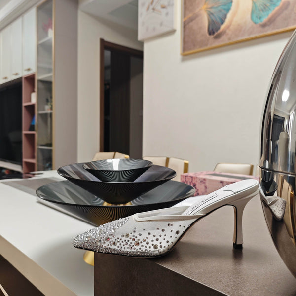 Jimmy 25 Vivi 100 Mule White Mesh Gauze 240052