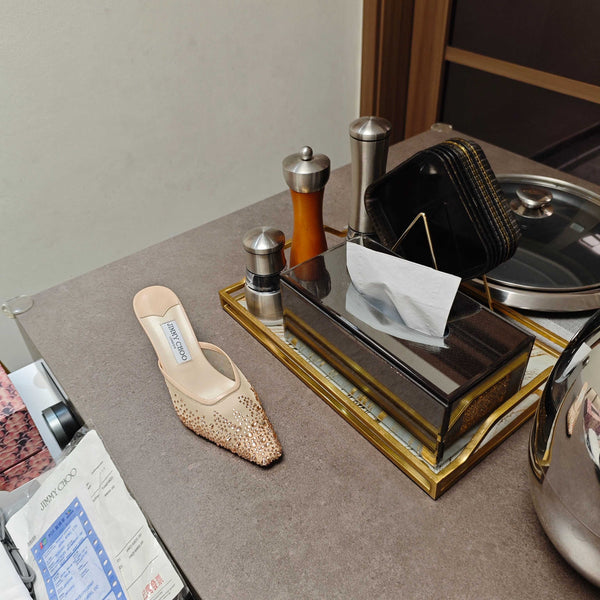 Jimmy 25 Vivi 100 Mule Cream Mesh Gauze 240053