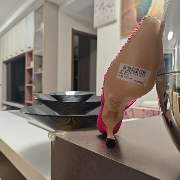 Jimmy 25 Vivi 100 Mule Deep Pink Mesh Gauze 240054