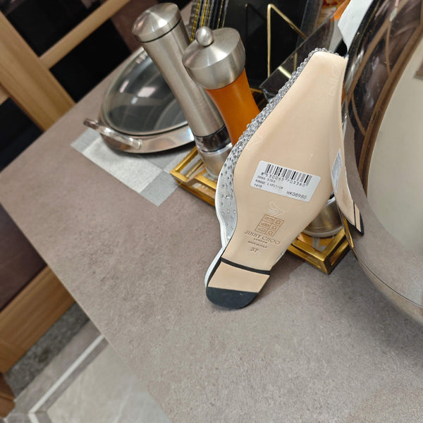 Jimmy 25 Mule Flats White Mesh Gauze 240056