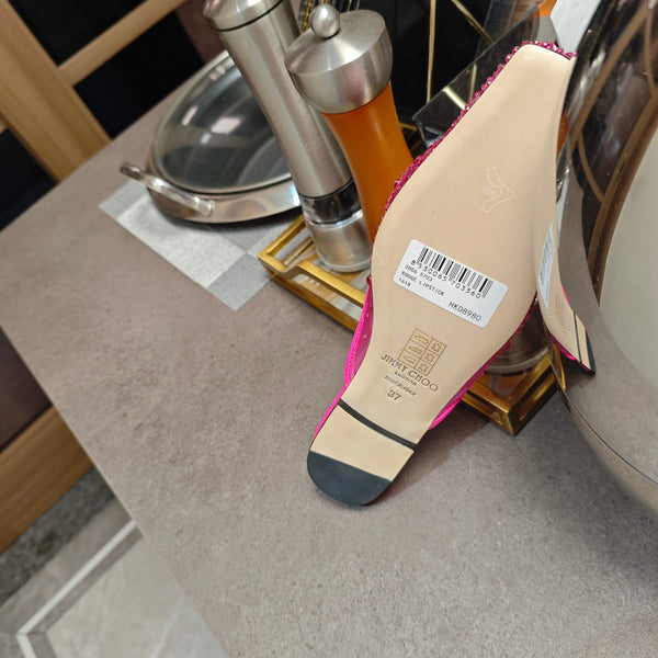 Jimmy 25 Mule Flats Deep Pink Mesh Gauze 240057