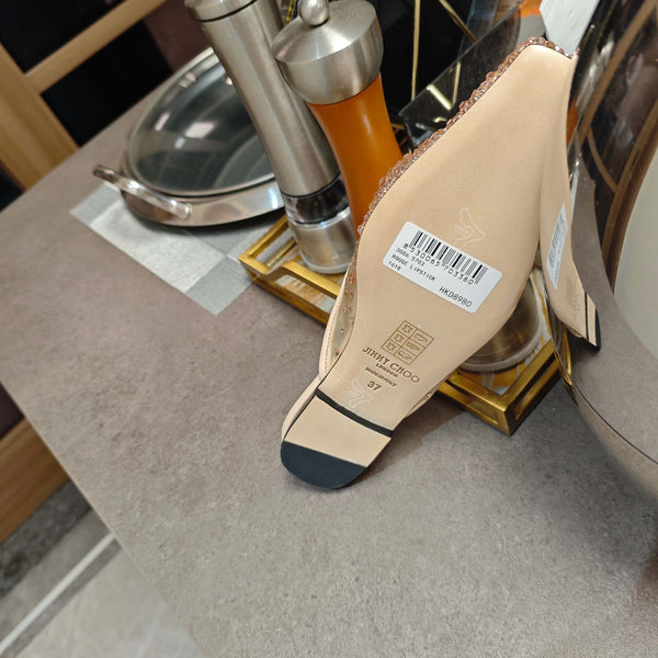 Jimmy 25 Mule Flats Cream Mesh Gauze 240058