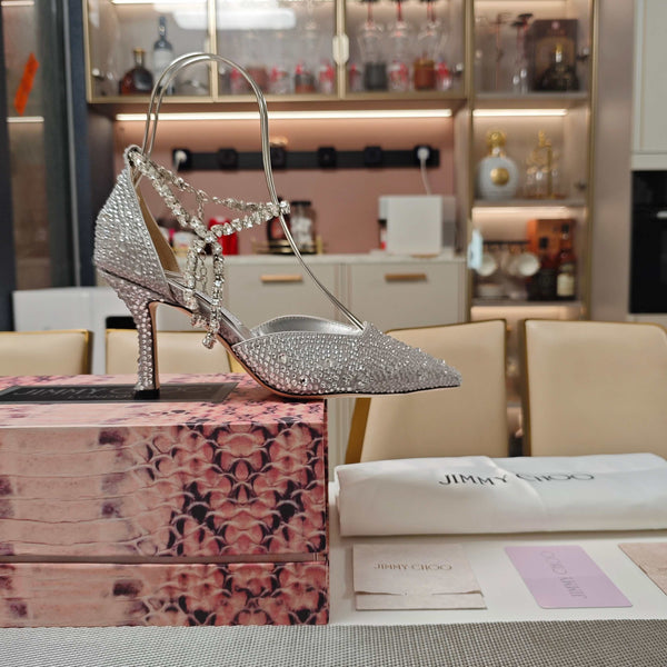 Jimmy 25 Stevie 80 Pumps Silver Satin 240059