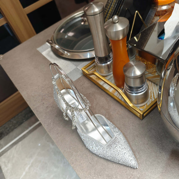 Jimmy 25 Stevie 80 Pumps Silver Satin 240059