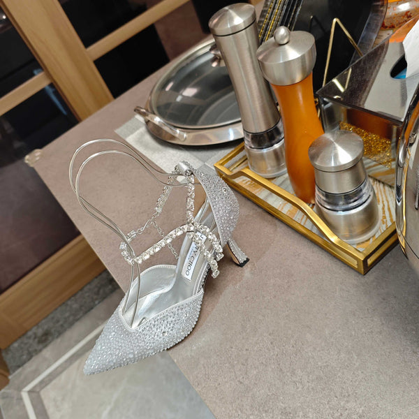 Jimmy 25 Stevie 80 Pumps Silver Satin 240059