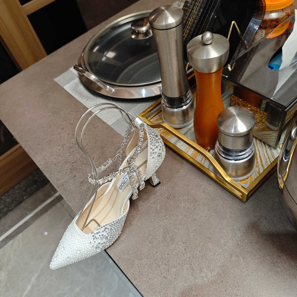 Jimmy 25 Stevie 80 Pumps White Satin 240060