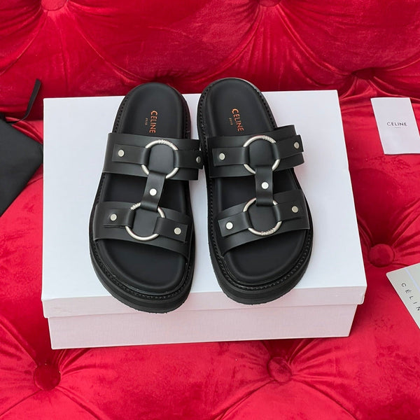 Sandalo piatto bianco nero tela