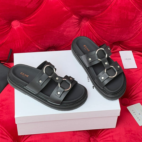 Sandalo piatto bianco nero tela