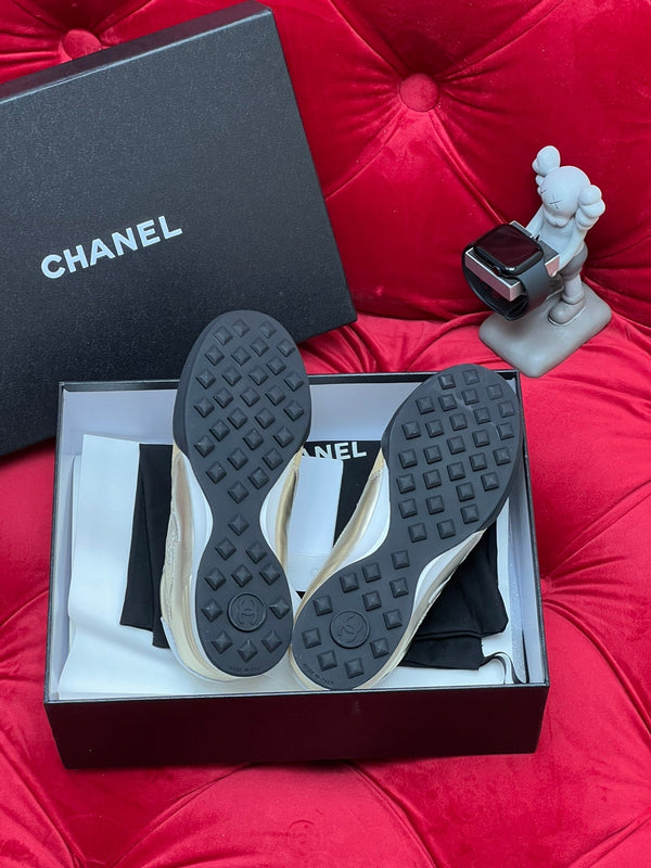 cc low sneaker gold metalic quilted calfskin