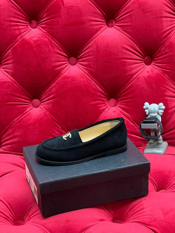CC Moccasins Black Suede And Lambskin