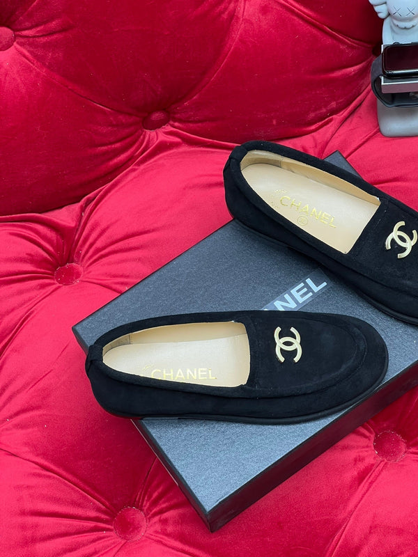 CC Moccasins Black Suede And Lambskin