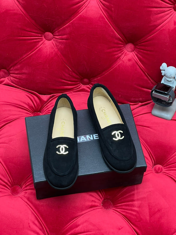 CC Moccasins Black Suede And Lambskin