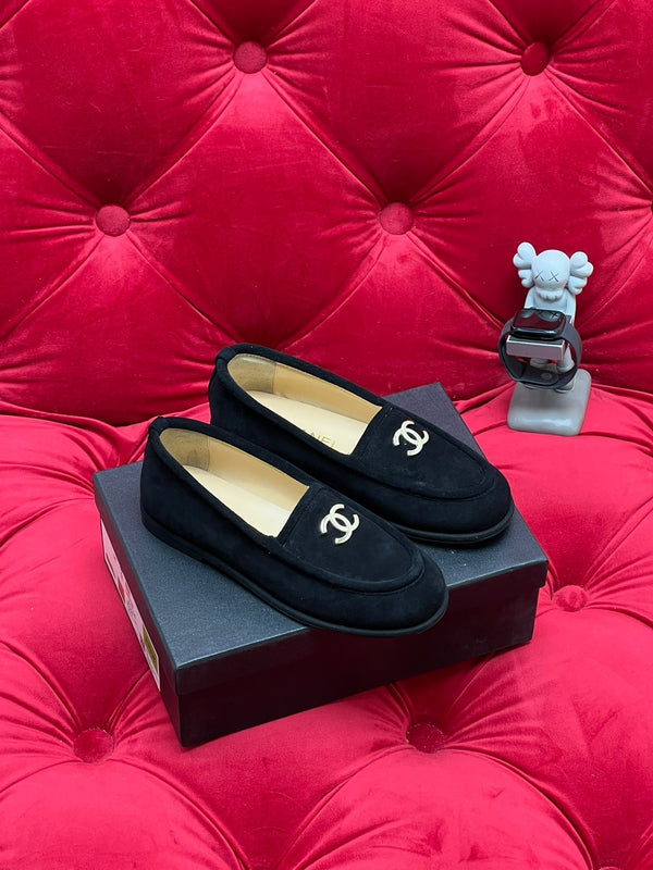 CC Moccasins Black Suede And Lambskin