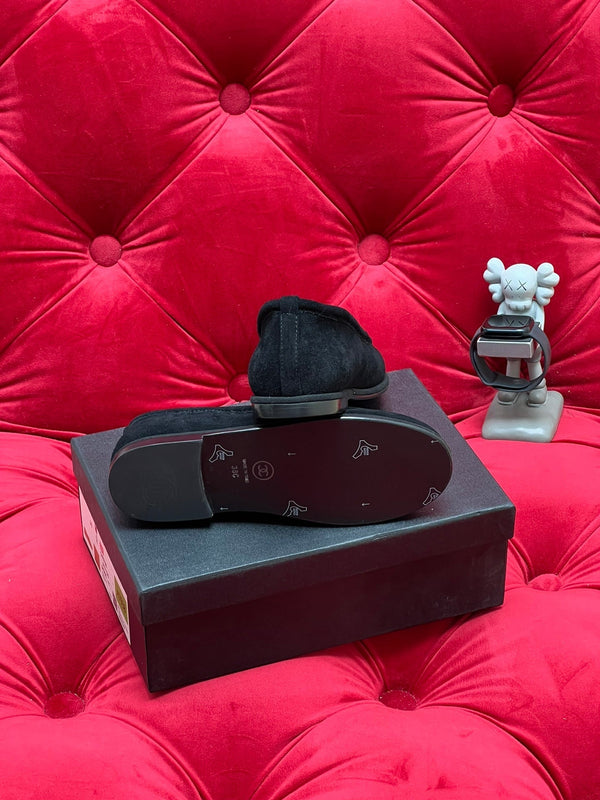 CC Moccasins Black Suede And Lambskin