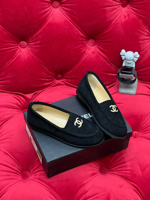 CC Moccasins Black Suede And Lambskin