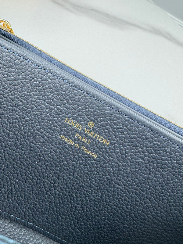 Portafoglio LV Zippy Nero Beige Monogram Empreinte Pelle 221539