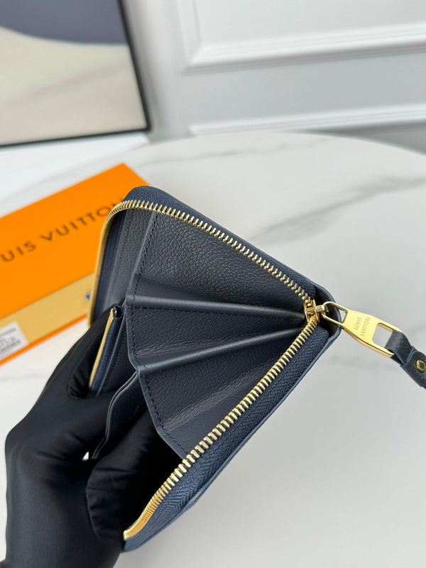 Portafoglio LV Zippy Nero Beige Monogram Empreinte Pelle 221539