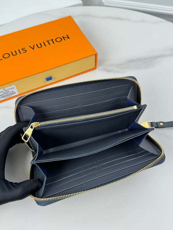 Portafoglio LV Zippy Nero Beige Monogram Empreinte Pelle 221539