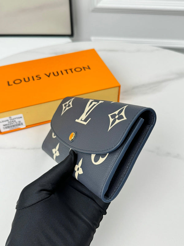 LV Emilie Wallet Black Beige Monogram Empreinte Leather 221541