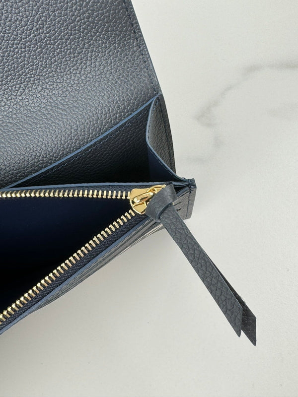 LV Emilie Wallet Black Beige Monogram Empreinte Leather 221541