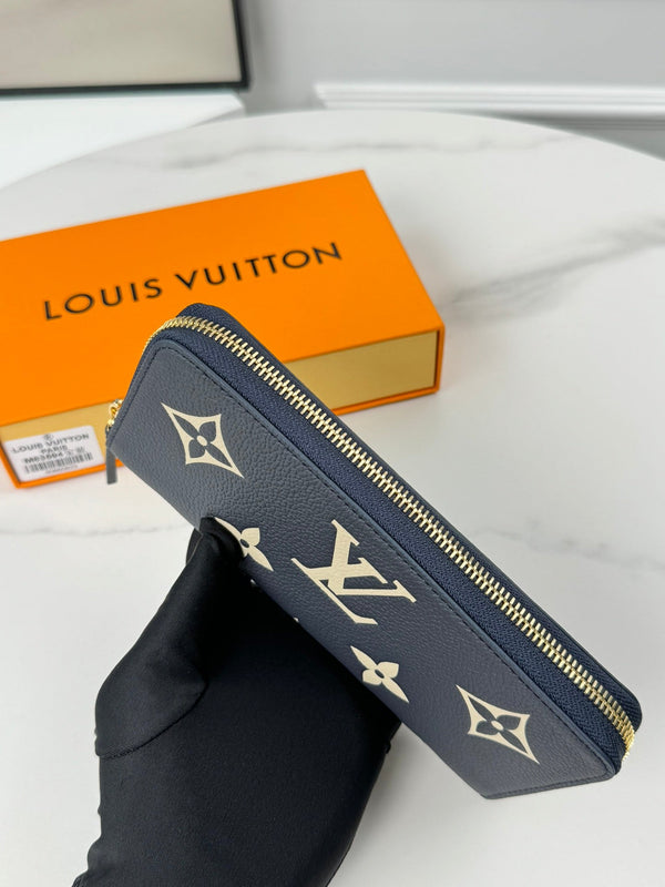 Portafoglio LV Clemence Nero Beige Monogram Empreinte Pelle 221542