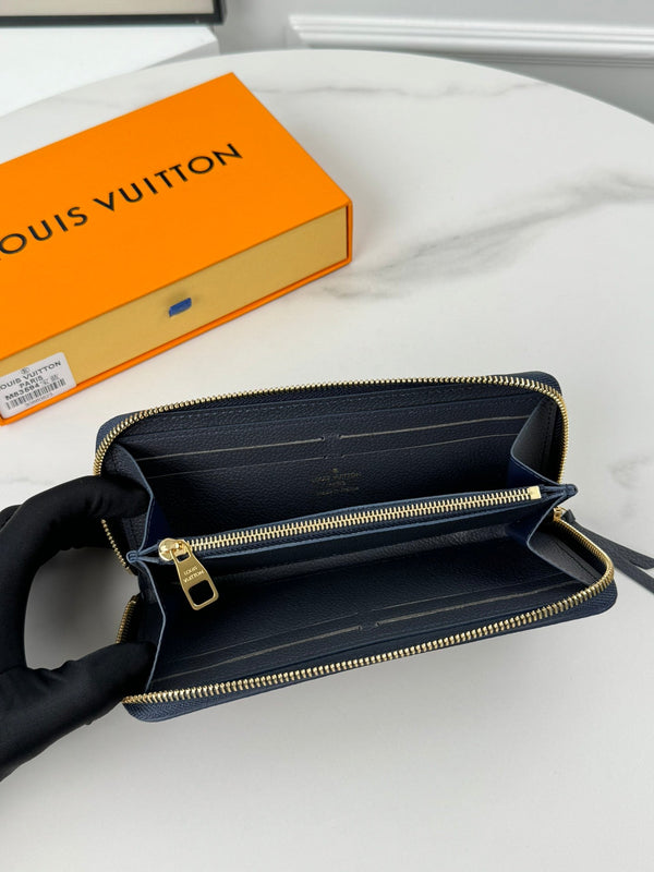 Portafoglio LV Clemence Nero Beige Monogram Empreinte Pelle 221542