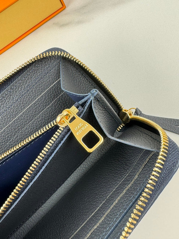 Portafoglio LV Clemence Nero Beige Monogram Empreinte Pelle 221542