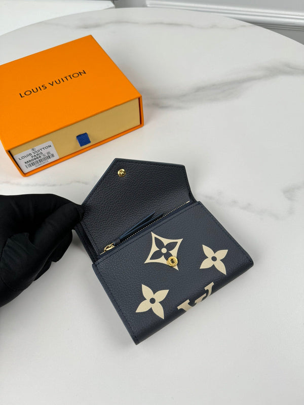 LV Victorine Wallet Black Beige Monogram Empreinte Leather 221543