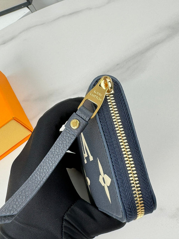 LV Zippy Coin Purse Black Beige Monogram Empreinte Leather 221544