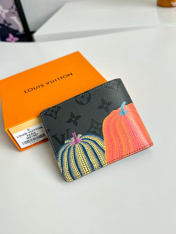 LV x YK Pumpkins Slender Wallet Monogram Eclipse Canvas 221437
