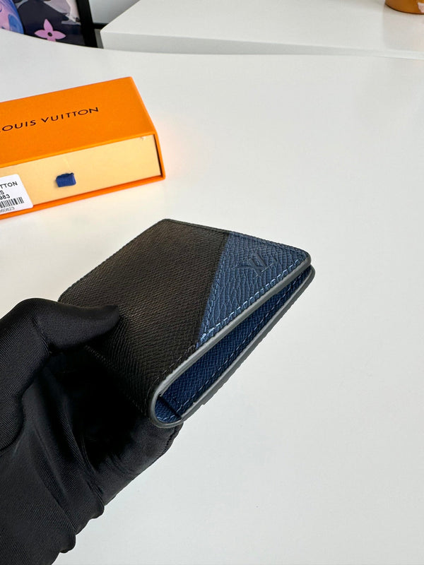 LV Pocket Organizer Black Blue Taiga Cowhide 221441