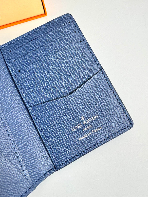 LV Pocket Organizer Black Blue Taiga Cowhide 221441