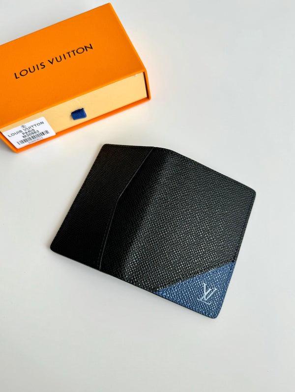 LV Pocket Organizer Black Blue Taiga Cowhide 221441