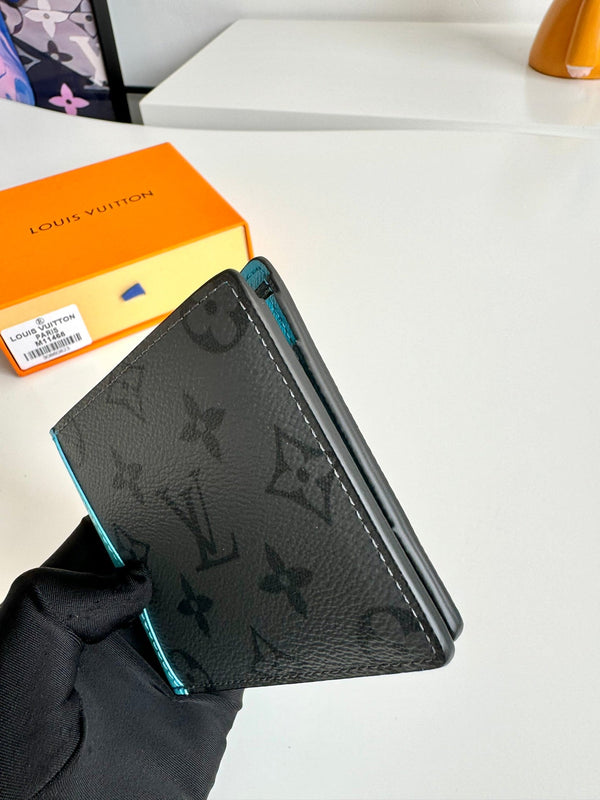 LV Multiple Wallet Turquoise Monogram Eclipse Canvas 221448