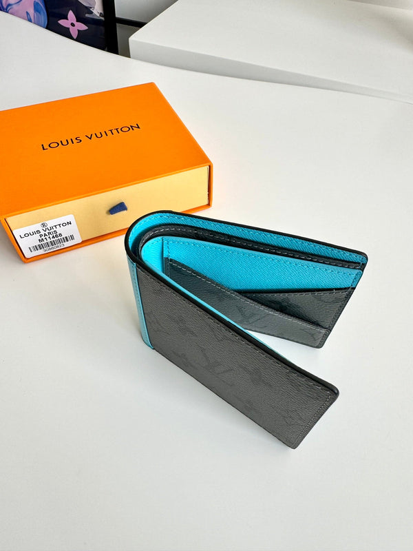 LV Multiple Wallet Turquoise Monogram Eclipse Canvas 221448