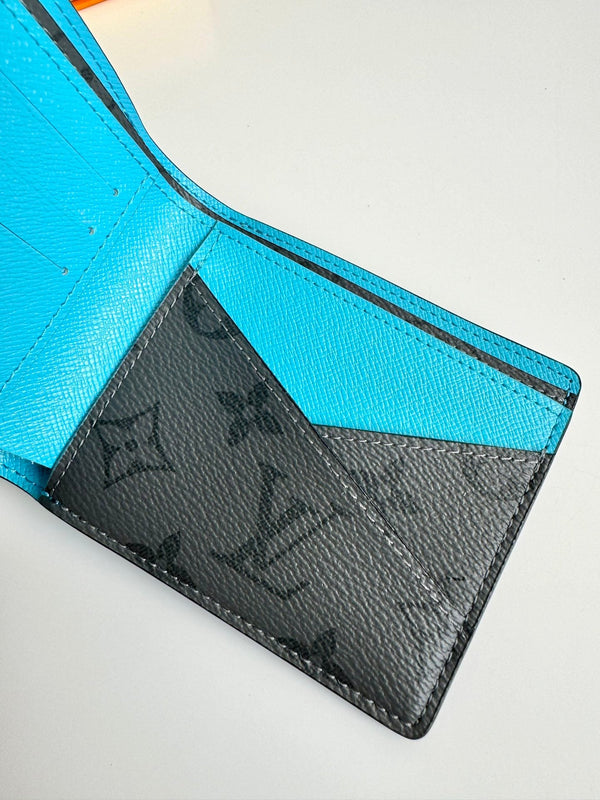 LV Multiple Wallet Turquoise Monogram Eclipse Canvas 221448