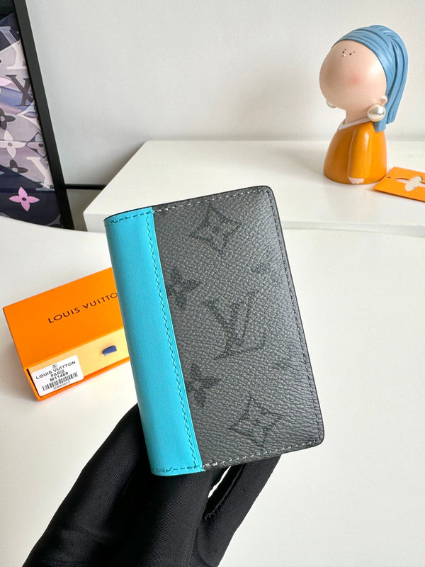 LV Pocket Organizer Turquoise Monogram Eclipse Canvas 221449
