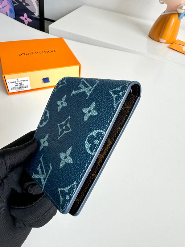 LV M82798 Multiple Wallet Blue Brown Monogram Canvas 221260