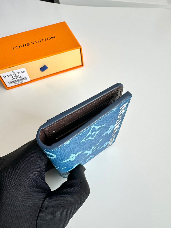 Portafoglio tascabile LV M82796 Blu Marrone Tela Monogram 221261