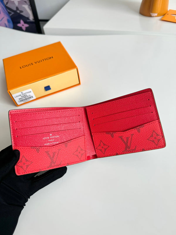 LV M82798 Multiple Wallet Green Red Monogram Canvas 221262