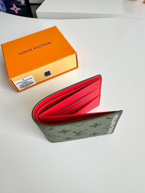 LV M82798 Multiple Wallet Green Red Monogram Canvas 221262