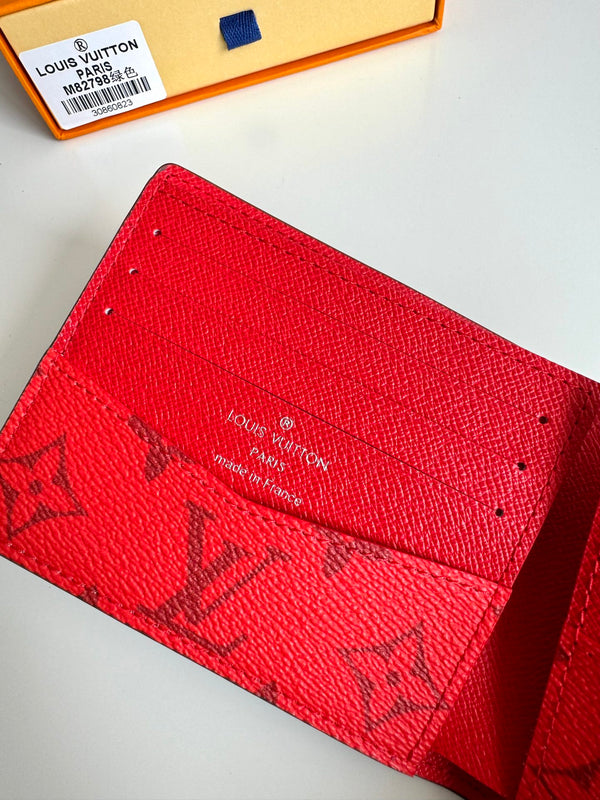 LV M82798 Multiple Wallet Green Red Monogram Canvas 221262